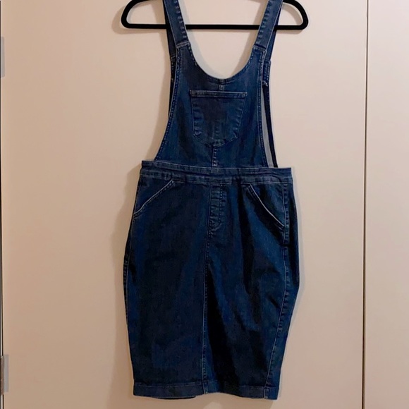 Blue Pinafore Fitted Denim Dress - Picture 2 of 2